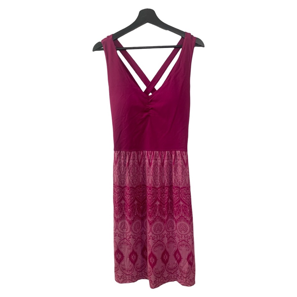 Athleta NEW Galena Dress Purple Medium Modal Lycra Padded Cross Strap Activewear